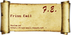 Friss Emil névjegykártya