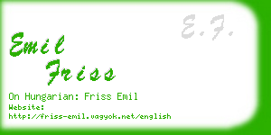 emil friss business card